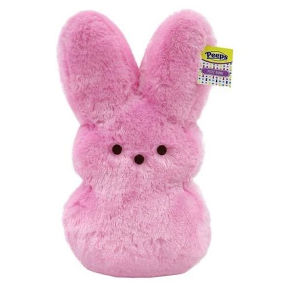 Peeps 17 Inches Pink Fluffy Bunny Stuffed Easter Plush Pillow. New With Tags. - Picture 1 of 6